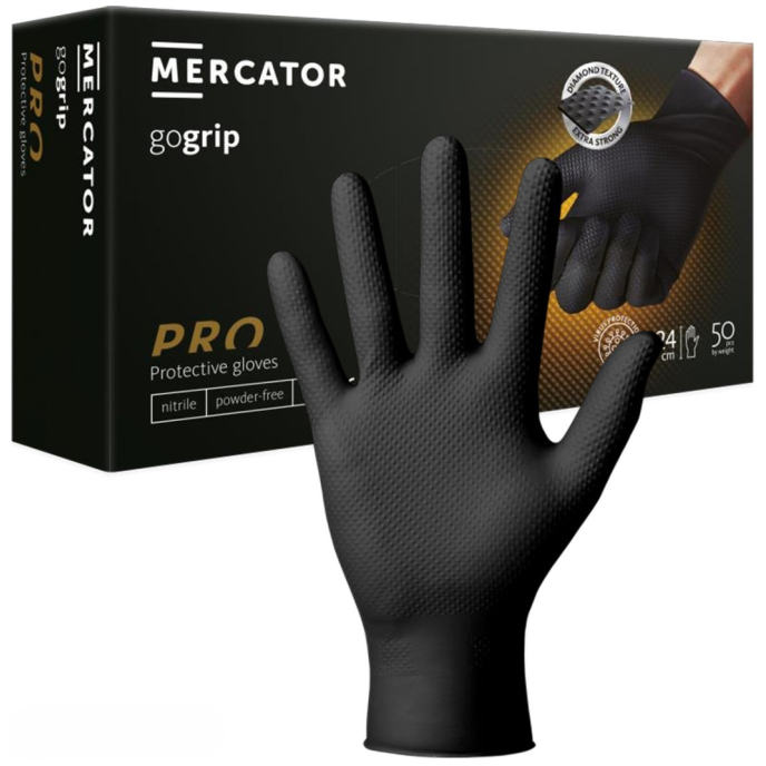 ROKAVICE NITRIL ČRNE MERCATOR 50kos slika