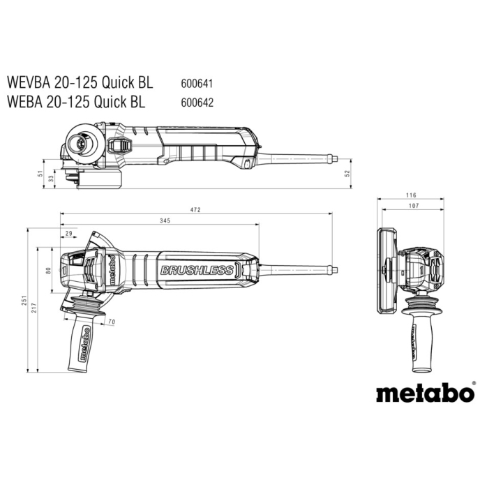 KOTNI BRUSILNIK WEBA 20-125 QUICK BL slika
