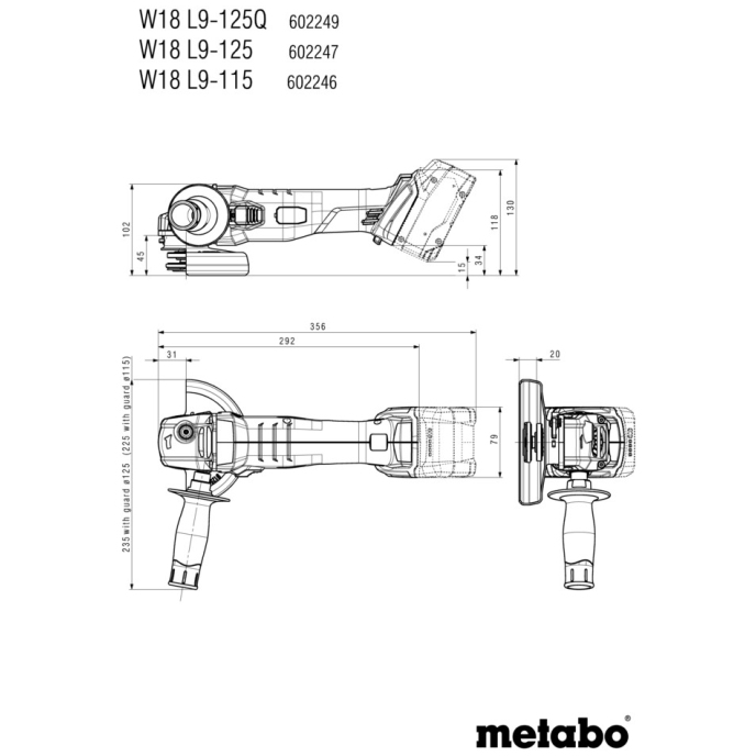 KOTNI BRUSILNIK AKU W 18 L 9-125 Quick slika